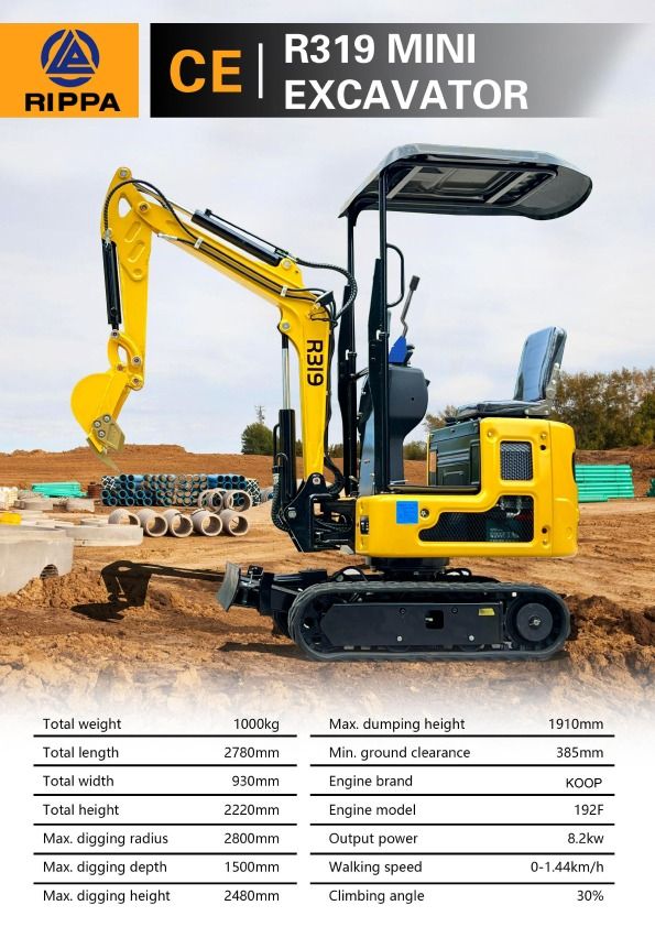 Rippa 319 Mini Excavator Backhoe Brand New on Carousell