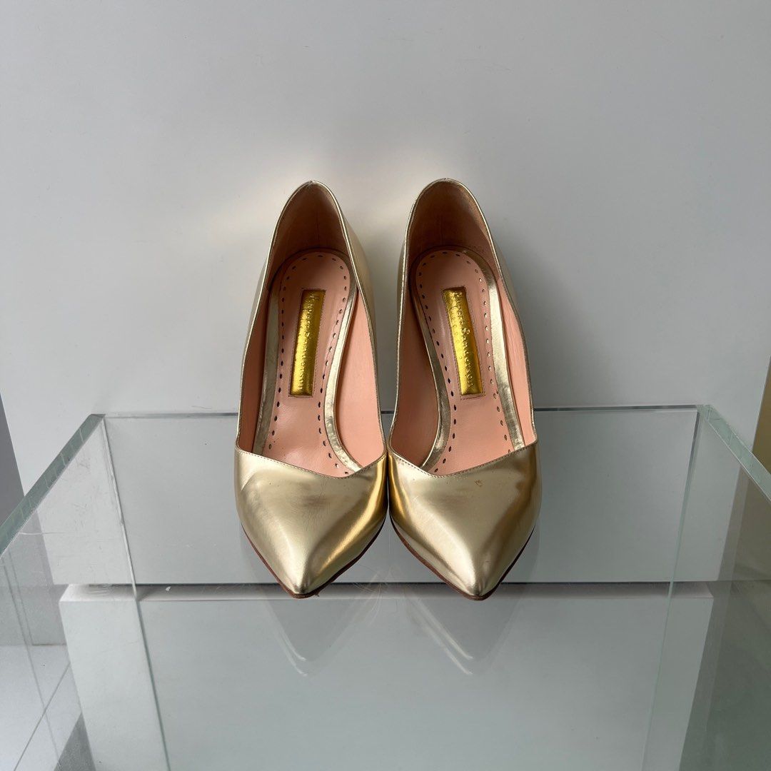 Rupert sanderson gold pump hot sale