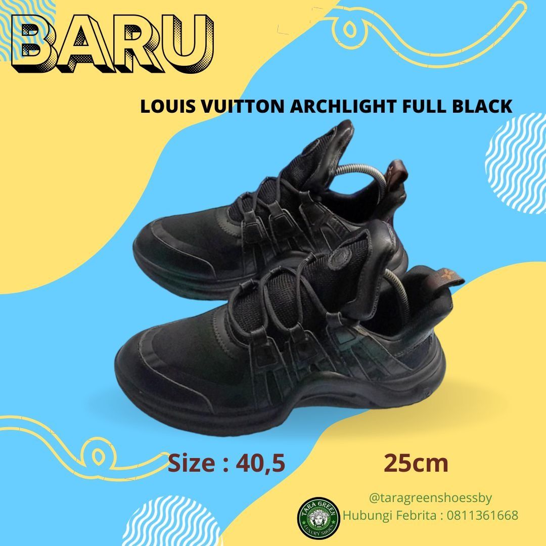 Sepatu Louis Vuitton Archlight Full Black Size 40,5, Fesyen Pria