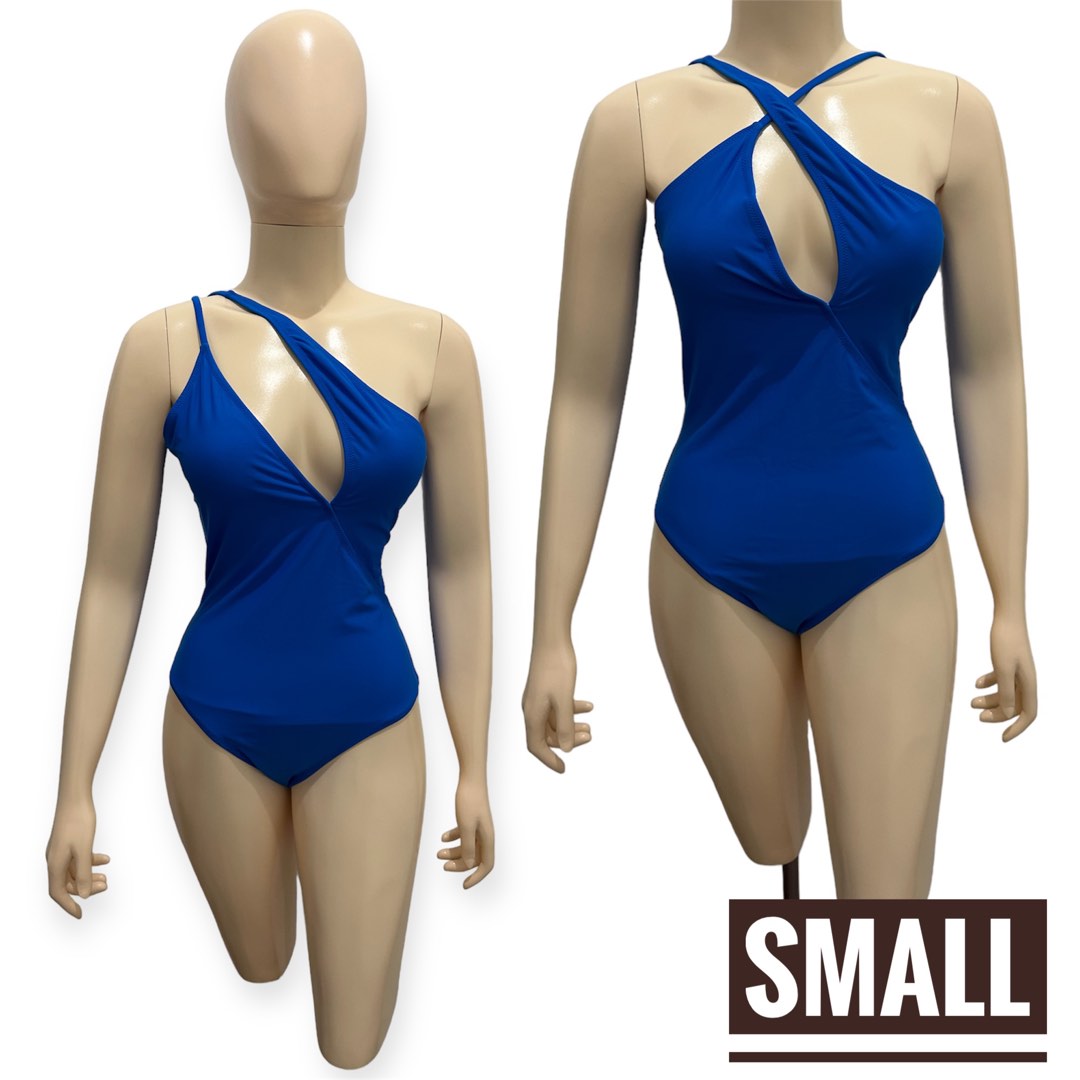 Shein blue one piece bikini bodysuit swimsuit on Carousell