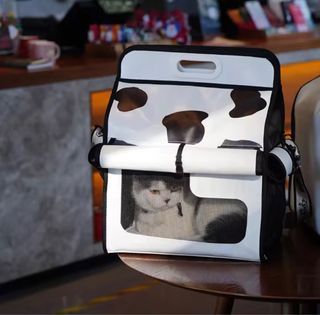 Super cute milk carton cat camping bag / carrier