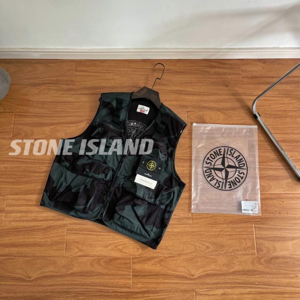 Supreme SS19 x Stone Island Camo Cargo Vest聯名款工裝風戰術拉鍊