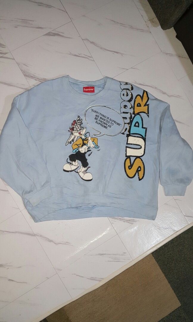 Supreme x Disney Bugs Bunny Horizontal Logo Oversized Sweat Shirt
