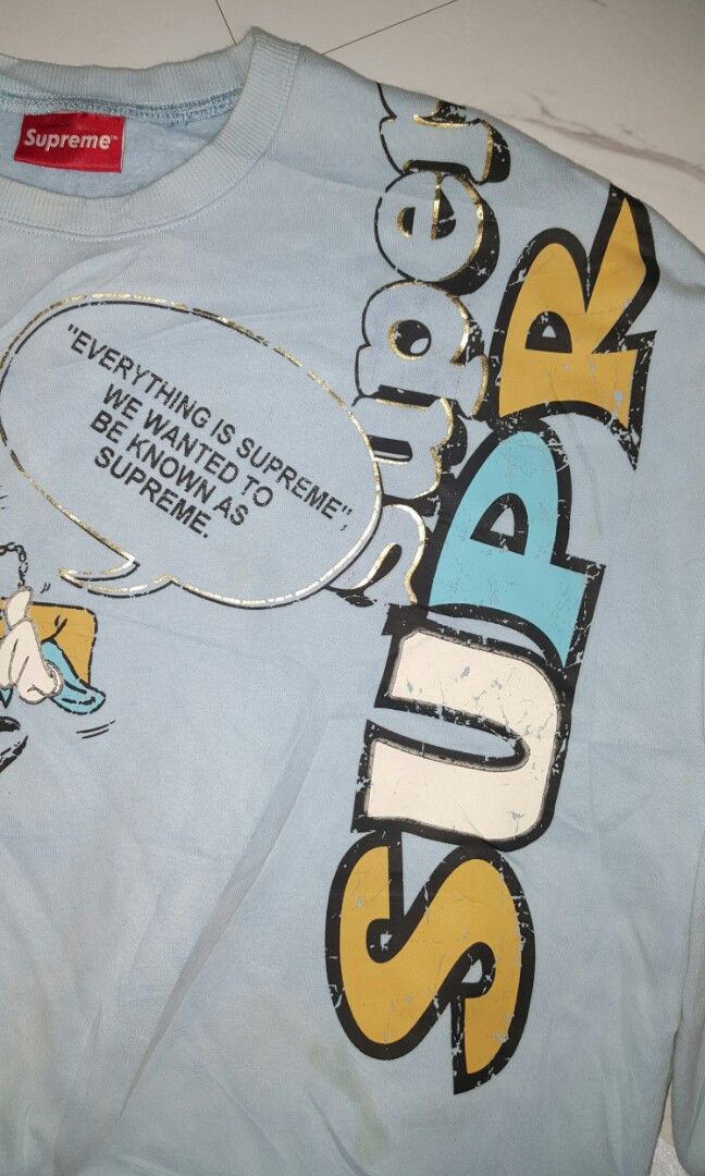 Supreme x Disney Bugs Bunny Horizontal Logo Oversized Sweat Shirt