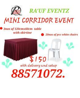 Tables and chairs rental