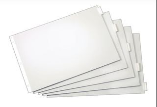 Tops Paper Insertable Clear Dividers, 5 Tab, 11" x 17" (Item Code 500)