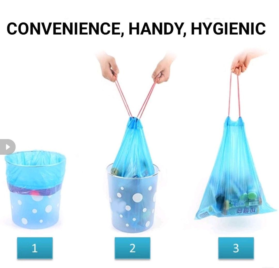 TRASH BAG/ PLASTIC BAG/DRAWSTRINGS 10 ROLLS BUNDLE 0.7 PER ROLL