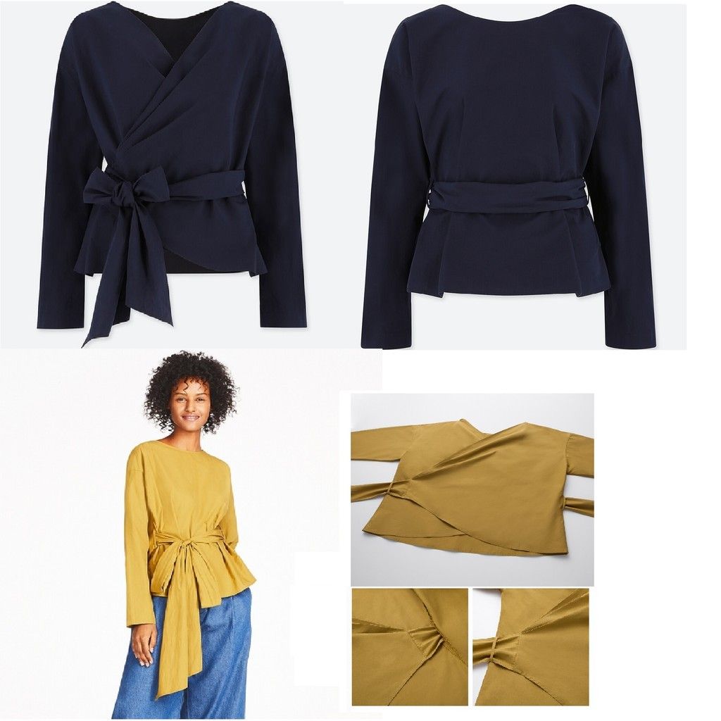 Uniqlo wrap blouse discount