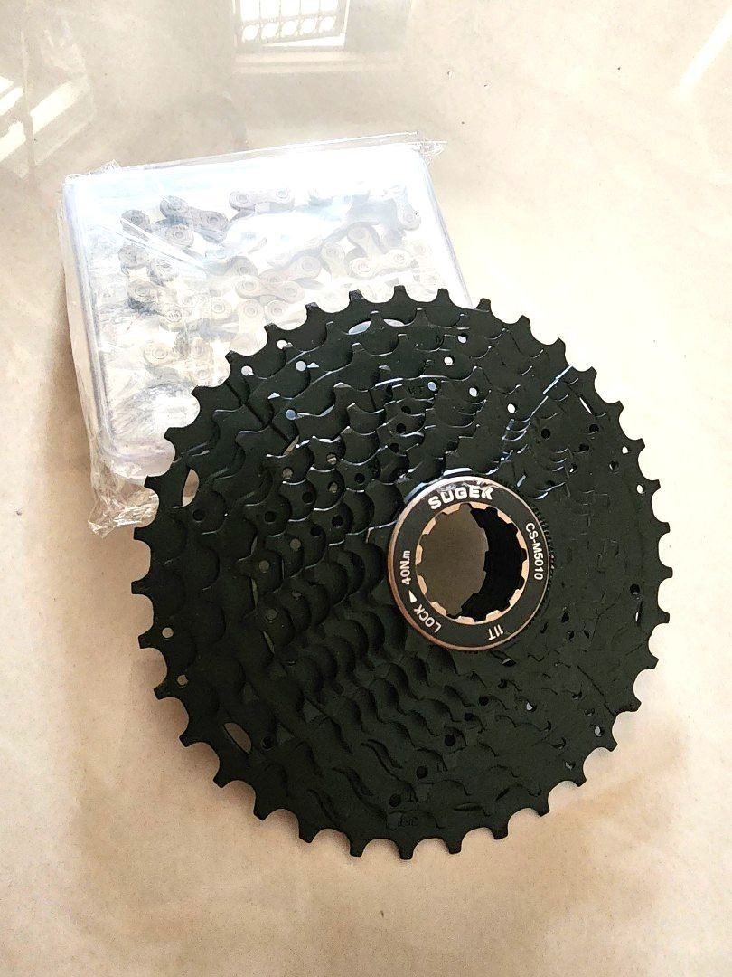 Used Sugek 10 Speed cassette brand new Chain Sports Equipment Bicycles Parts Parts Accessories on Carousell