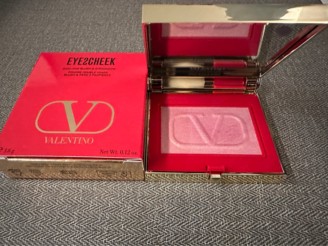 Valentino eye2cheek dual use blush & eyeshadow 03 Rosa Emozione, Beauty & Personal Care, Face