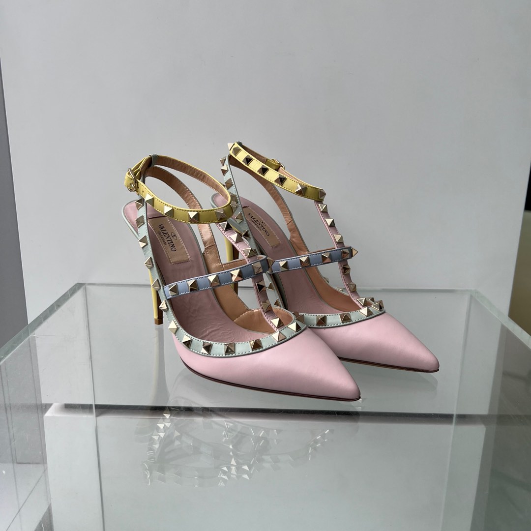 Valentino Garavani Rockstud Leather Pastel Women's Fashion, Footwear, on Carousell