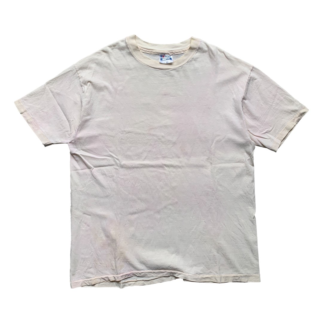 Vintage 80s Hanes Blank White Tee Shirt, Men's Fashion, Tops