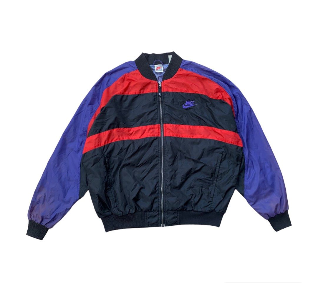 Vintage 80s Nike Color Block Jacket, Fesyen Pria, Pakaian Baju Luaran di  Carousell