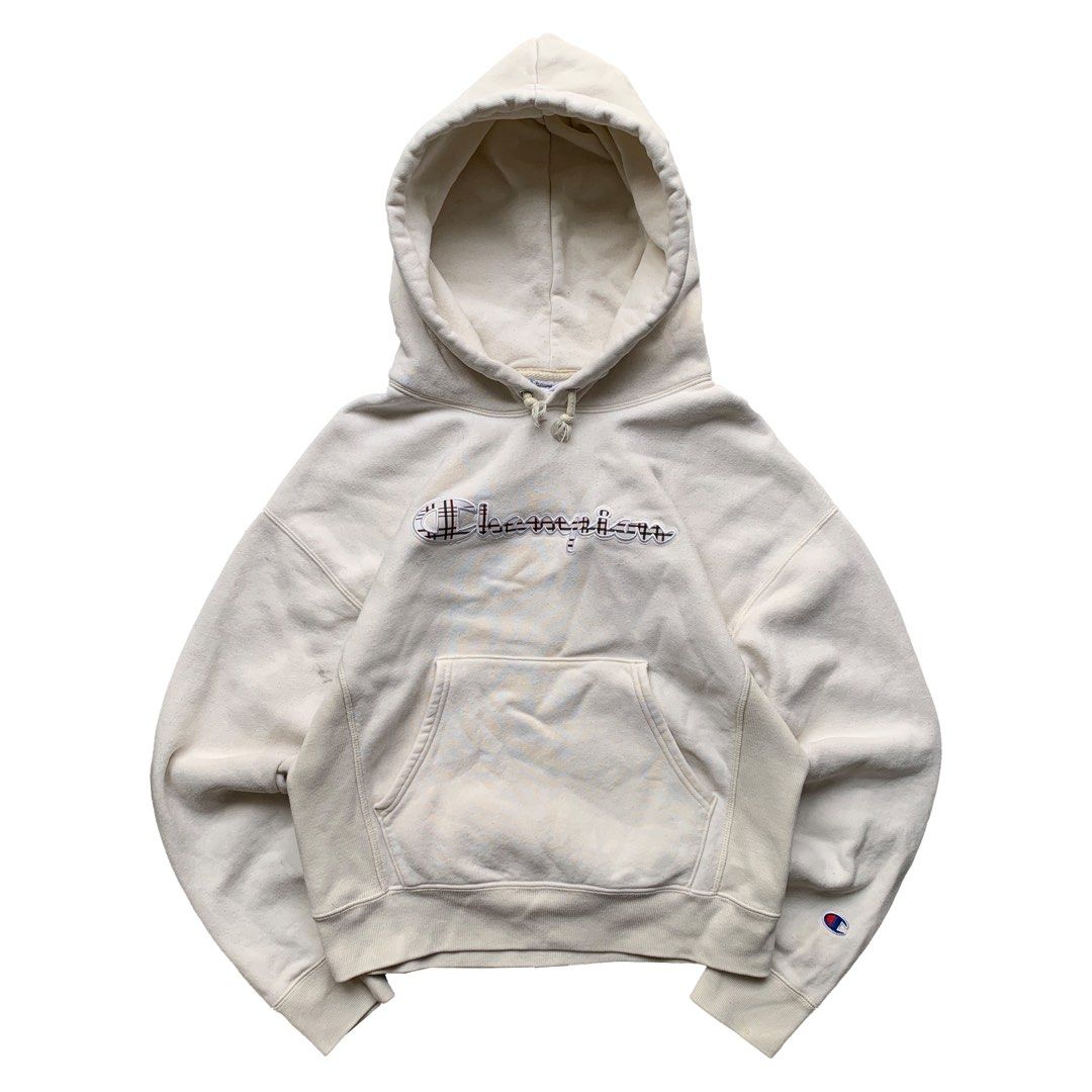 Vintage Champion Reverse Weave Cream Hoodie