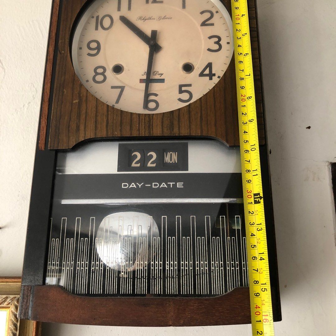 Vintage Pendulum Clock (30 days) Rhythm Gloria, Furniture & Home Living