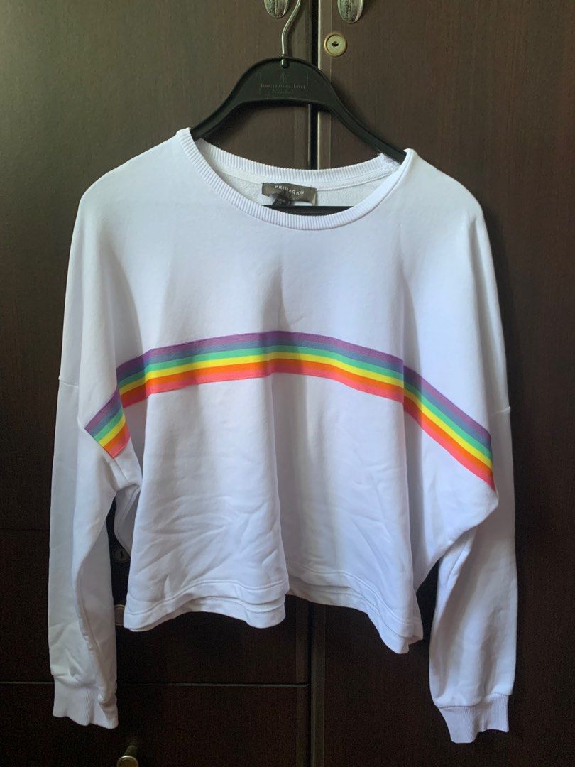White rainbow deals striped sweater