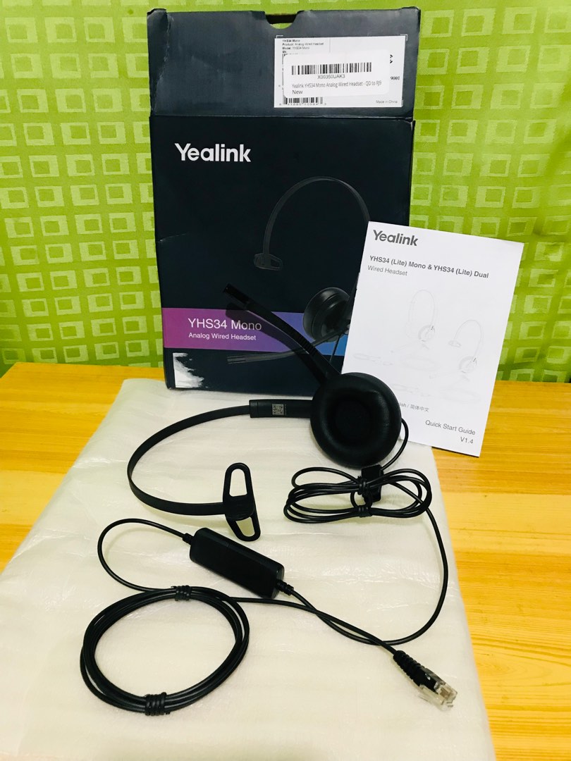 Yealink YHS34 Mono Analog wired headset on Carousell