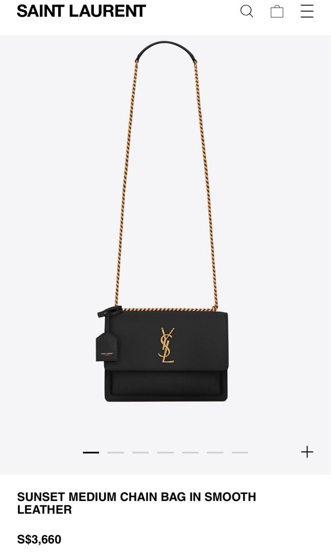 YSL SUNSET MEDIUM CHAIN BAG IN SMOOTH LEATHER Luxury Bags