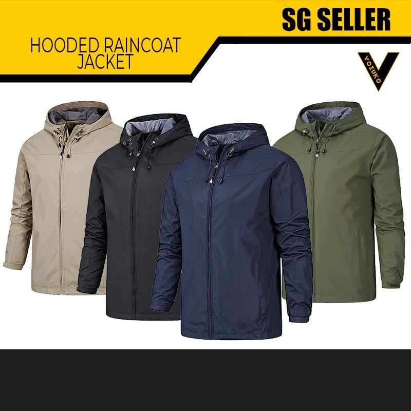 100 Waterproof Lightweight Raincoat Jacket With Hood Men s