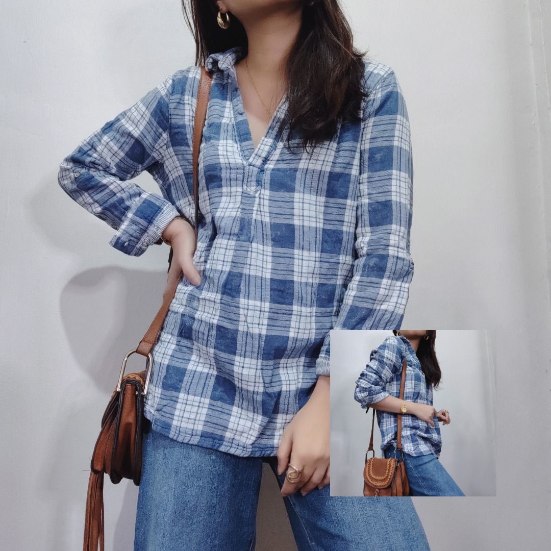 Checkered long sleeve on sale outfit
