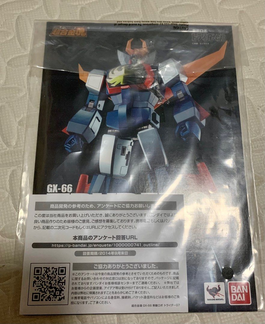 清屋大割引！ 日版，Bandai 超合金魂GX-66 Tryder G7 ！ 只玩過一兩次