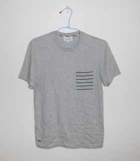 真品 法國品牌 LACOSTE 休閒 口袋條紋 短袖 男款