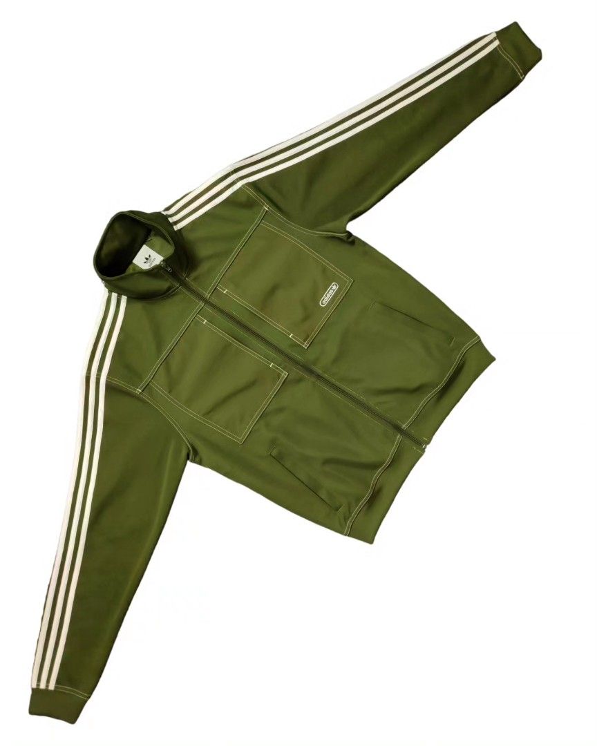 Adidas track jacket 2025 olive green