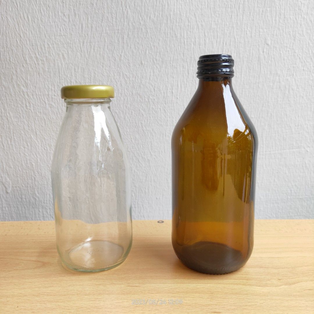 Amber Glass, Green Glass, Clear Glass Beverage Bottles, Furniture