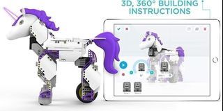 Android IOS Compatible LED Phone App Controlled Smart Robot, ORIGINAL UBTECH Unicornbot Kit Purple Mythical Series, Wifi App Control Smartphone Learning Educational