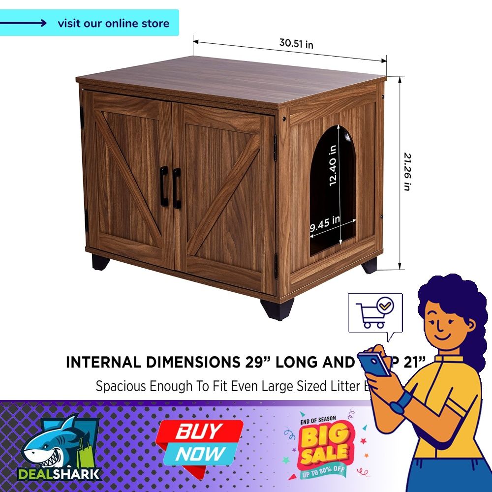 Arf pets cat litter best sale box enclosure