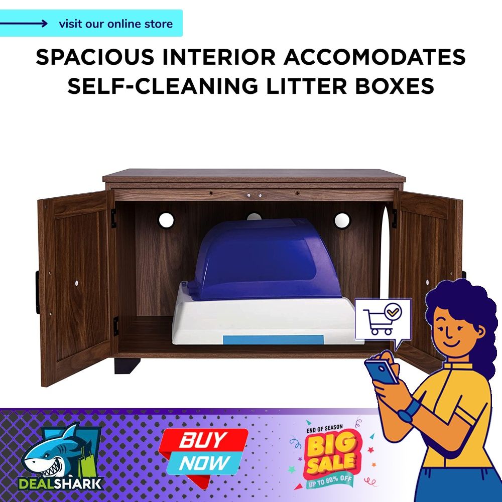 Arf Pets Cat Litter Box Enclosure Furniture Large Hidden Cat Washroom Bench with Storage Pet Supplies Homes Other Pet Accessories on Carousell
