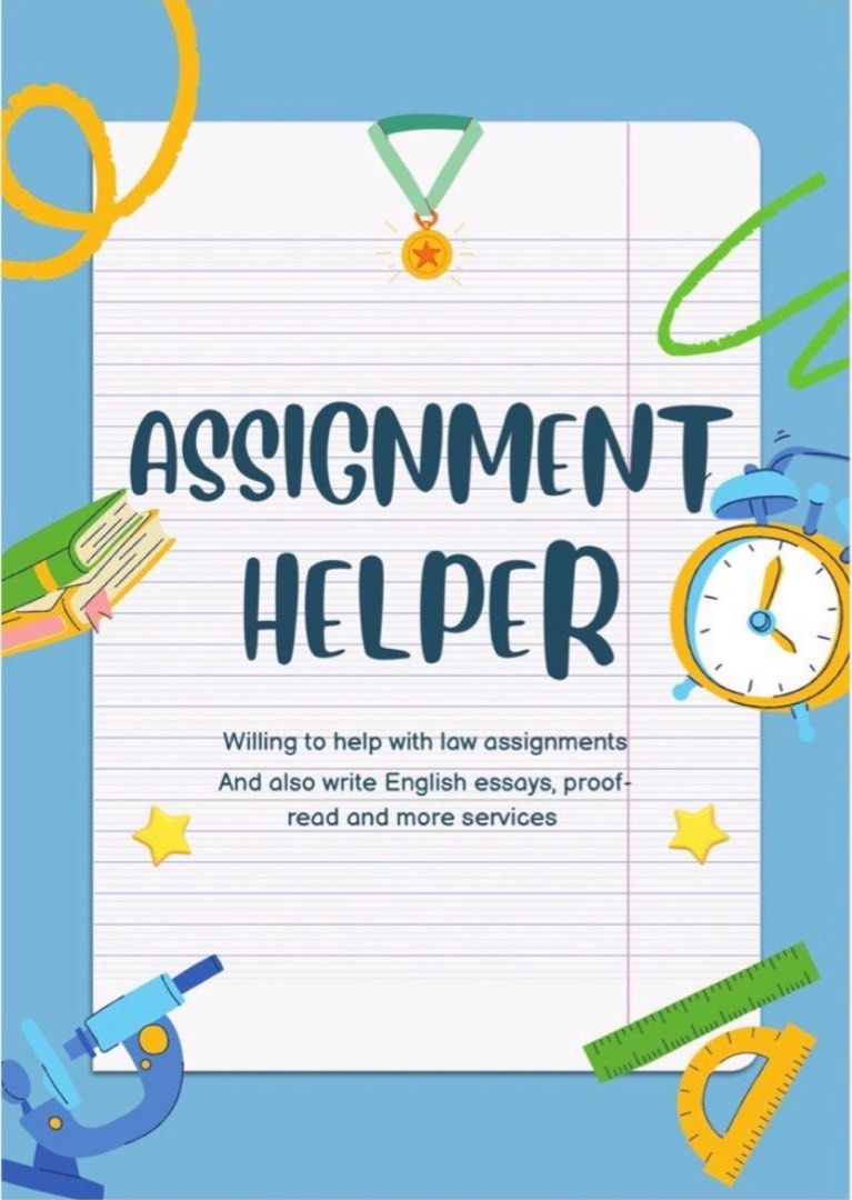 Assignment Helper (Category: Others) located in Johor Bahru. Submitted by alissonloh (Listing ID 1233716474, Image 1). Description: Too busy to finish up your assignments, do your essays or proofread your assignments? I am willing to help Only provide services for law subjects and English essays.