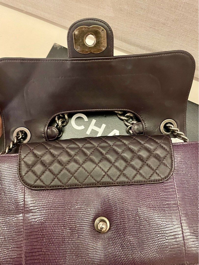 Chanel Lizard Leather & Quilted Lambskin Perfect Edge Classic Single Flap Bag