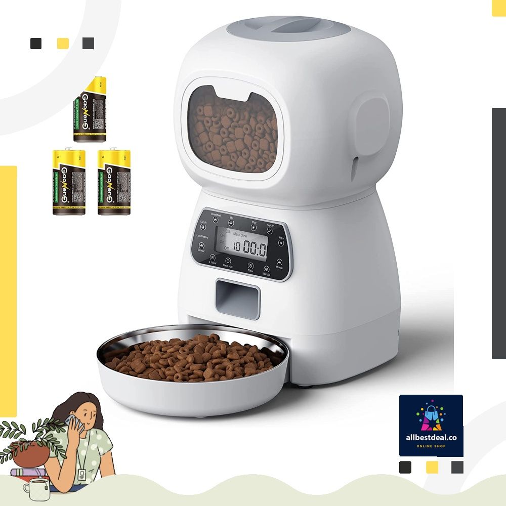 Automatic cat deals feeder with timer