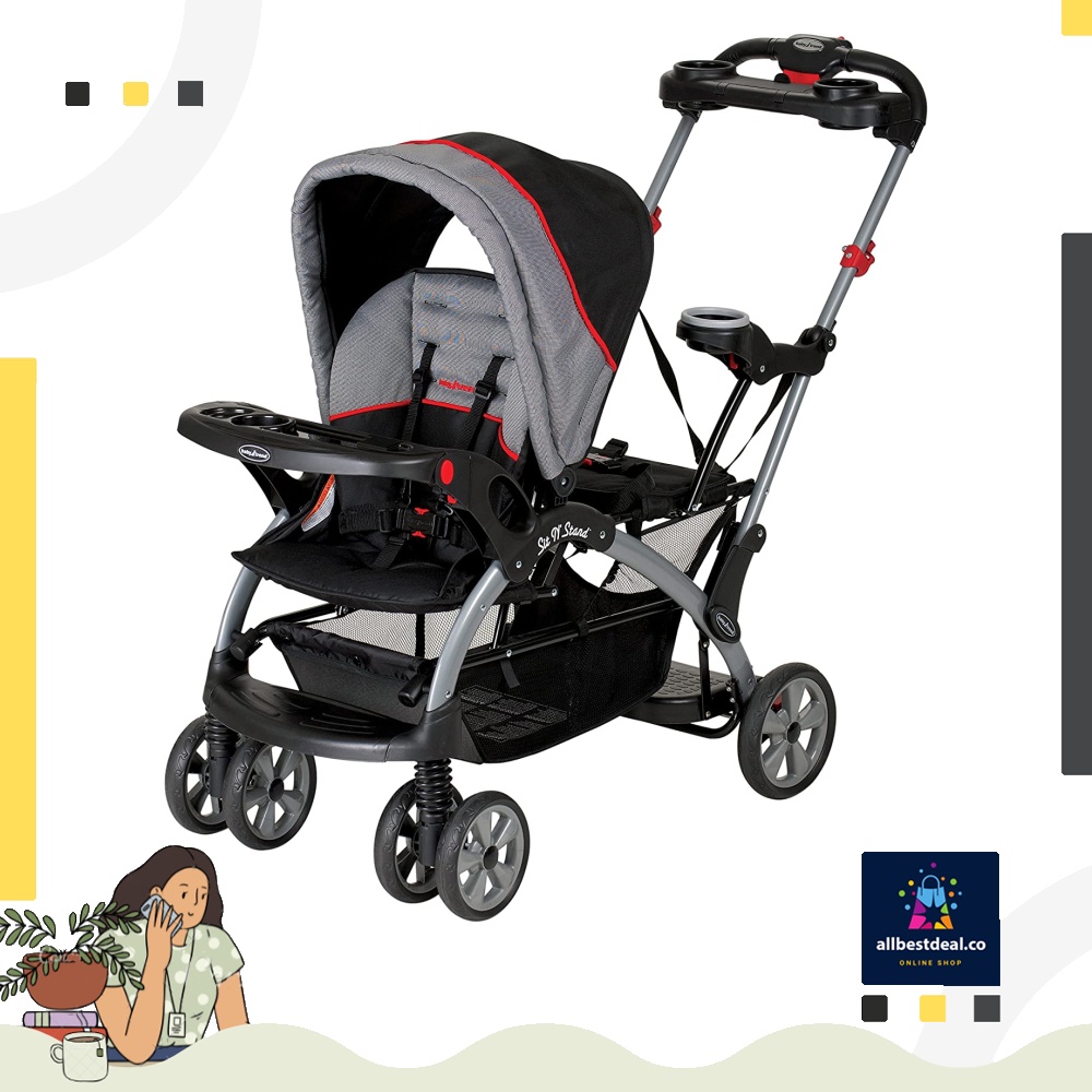 Sit and stand 2025 stroller with car seat