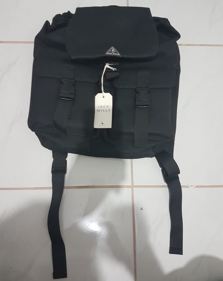 Backpack Jack Wills Beresford Cargo Backpack Black Color
