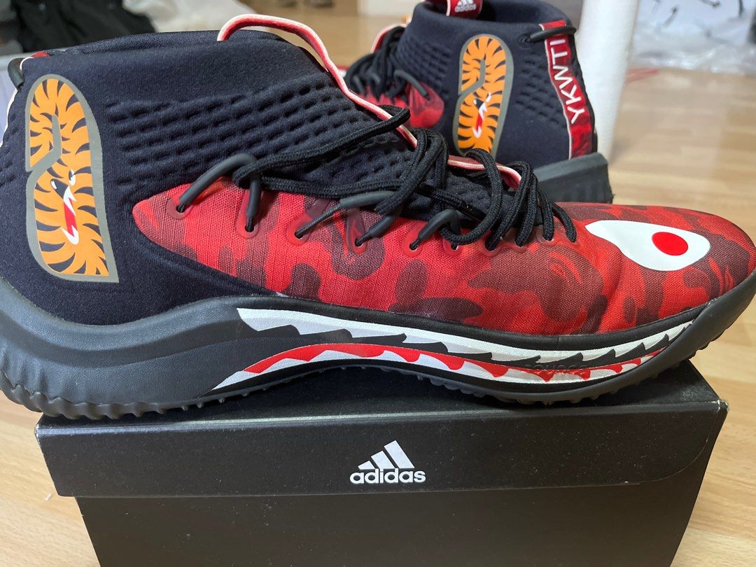 Adidas dame 4 bape red best sale