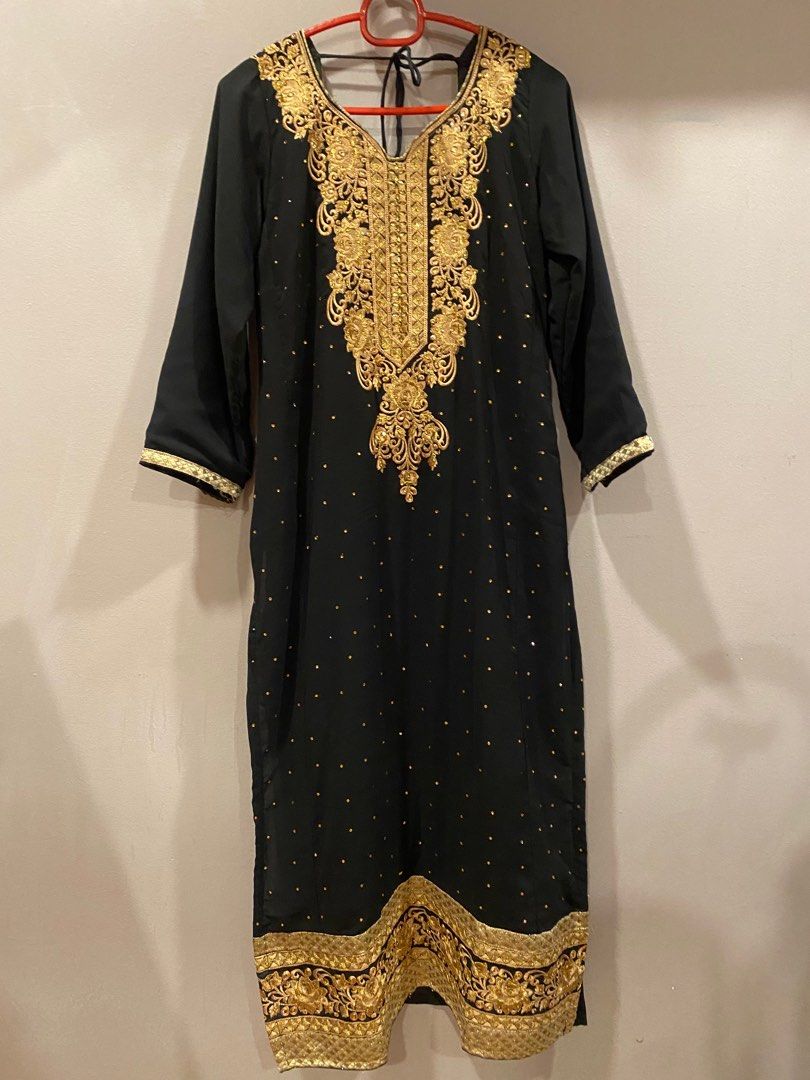 Black Gold Punjabi Suit Women s Fashion Dresses Sets