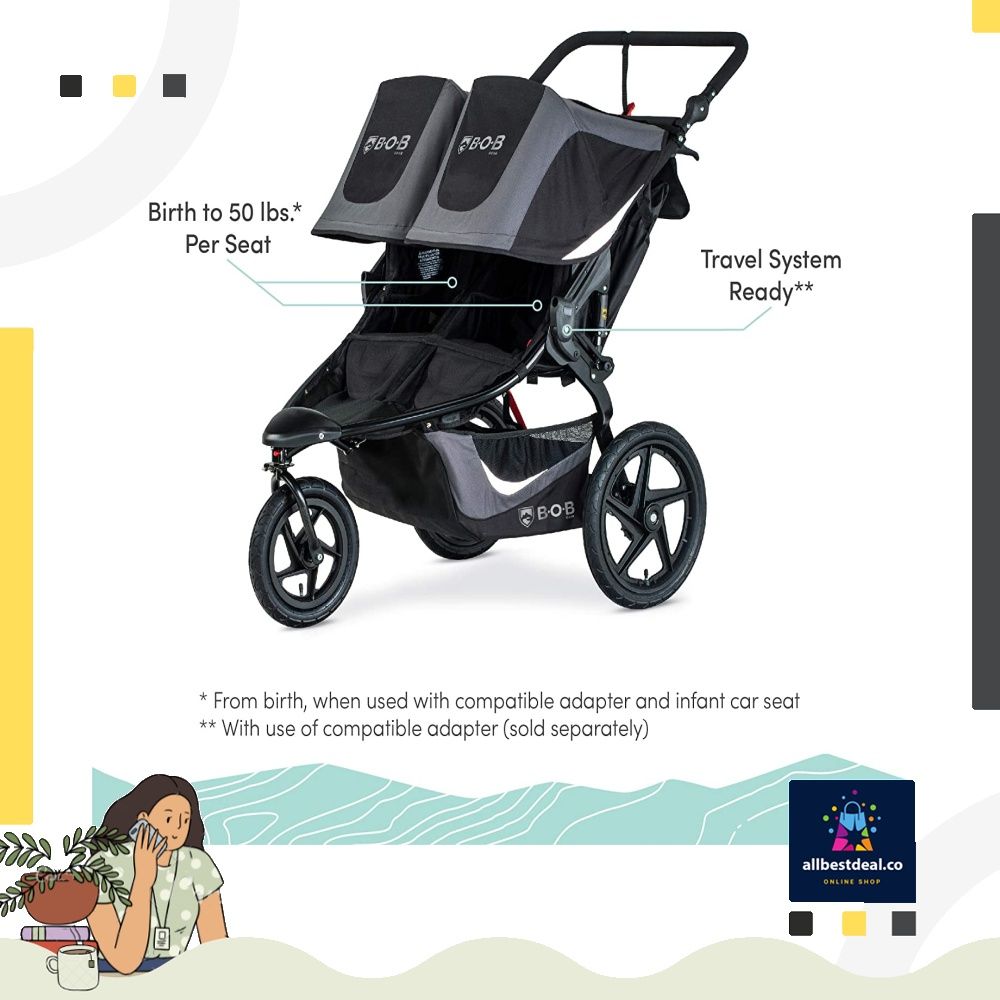 BOB Gear Revolution Flex 3.0 Duallie Double Jogging Stroller