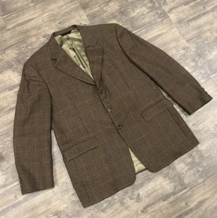 BURBERRY LONDON Rochester Big Tall Brown Houndstooth 100 Wool Blend Blazer Men s 50 XLG Men s Fashion Coats Jackets and Outerwear on Carousell