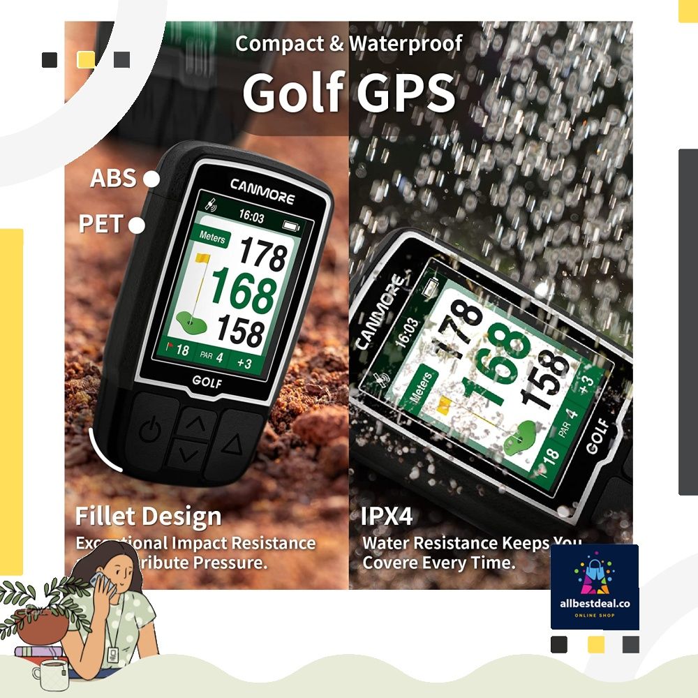CANMORE HG200 Golf GPS Water Resistant Full Color 2 Inch Display with 40 000 Essential Golf Course Data and Score Sheet Free Courses Worldwide