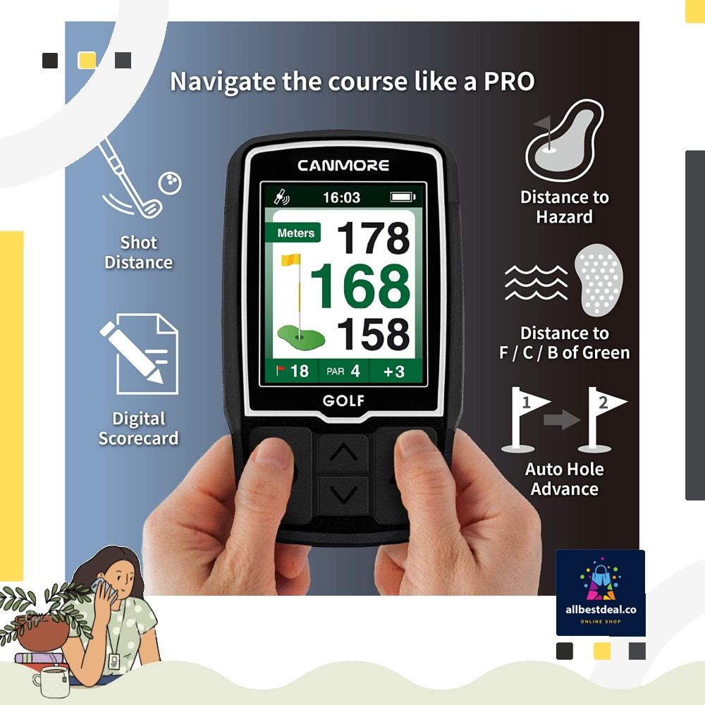 CANMORE HG200 Golf GPS Water Resistant Full Color 2 Inch Display with 40 000 Essential Golf Course Data and Score Sheet Free Courses Worldwide