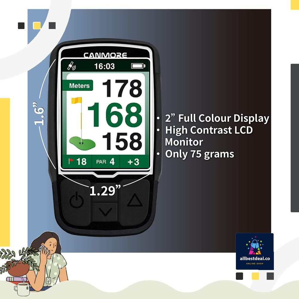 CANMORE HG200 Golf GPS Water Resistant Full Color 2 Inch Display with 40 000 Essential Golf Course Data and Score Sheet Free Courses Worldwide