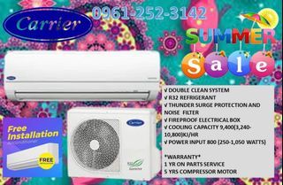 Carrier Inverter Split Type With Free Installation and warranty