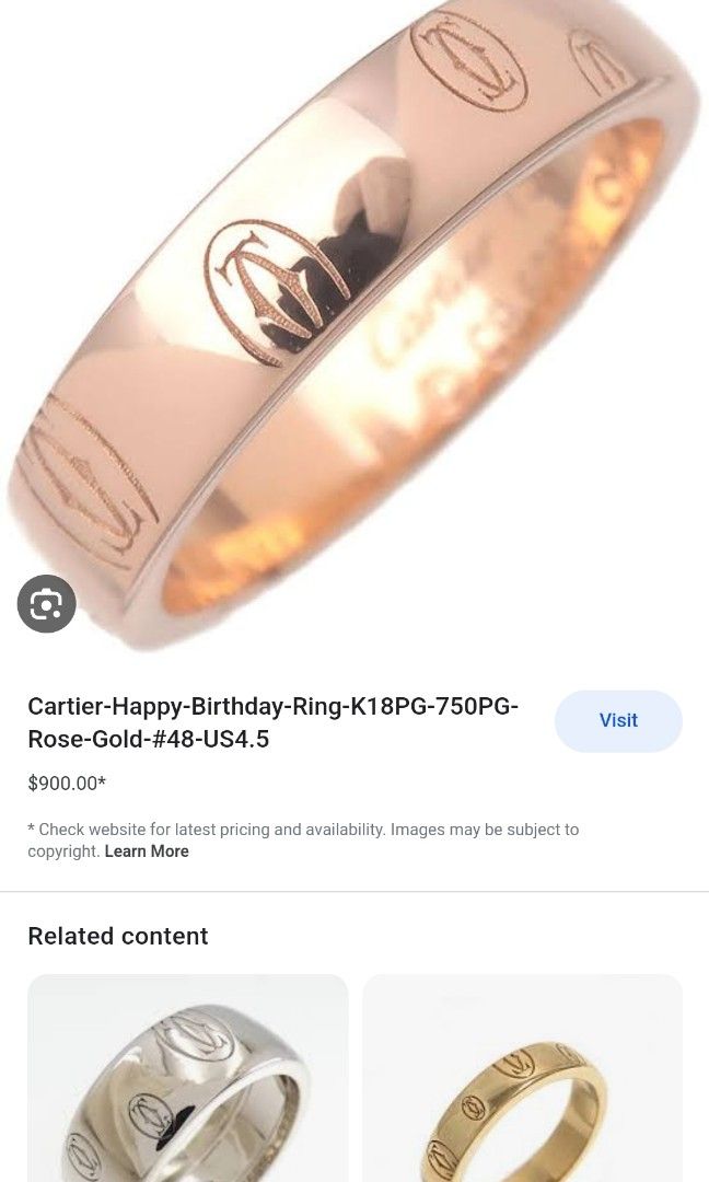 Cartier ring authentic 18k gold