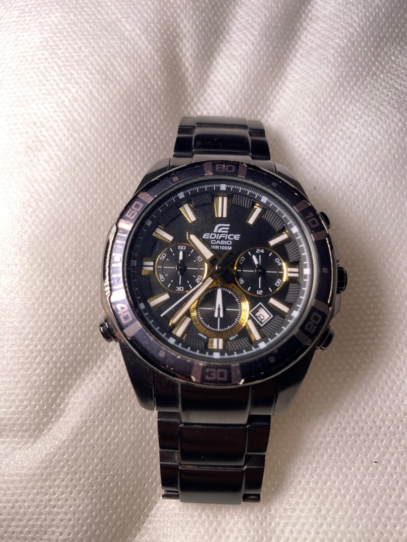 Casio edifice wr100m black on sale