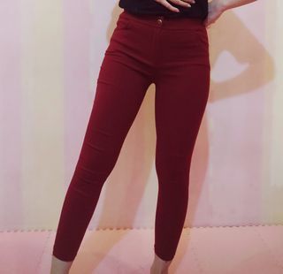 Celana legging celana panjang Maroon FASHION #CITT297 #lovecitta