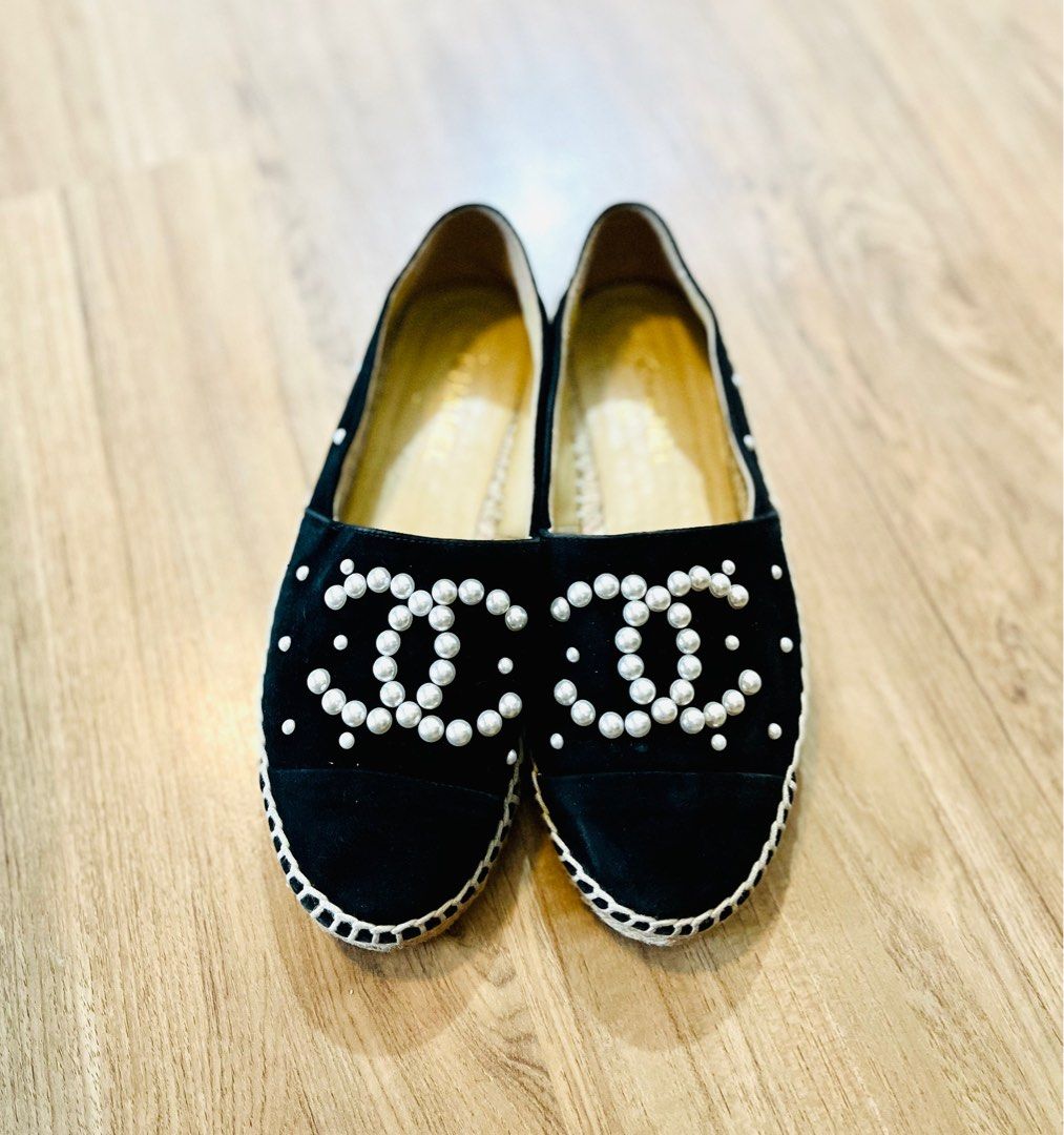 Chanel espadrilles with pearls new arrivals