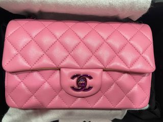 Chanel Metallic Silver Quilted Lambskin Small Classic Double Flap Silver Hardware, 2021, Womens Handbag