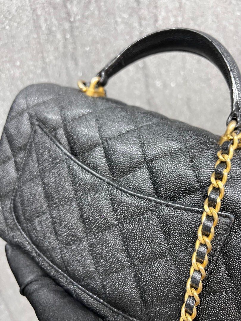 Chanel Mini Top Handle Black Caviar in GHW Series 31 Bag, Luxury, Bags